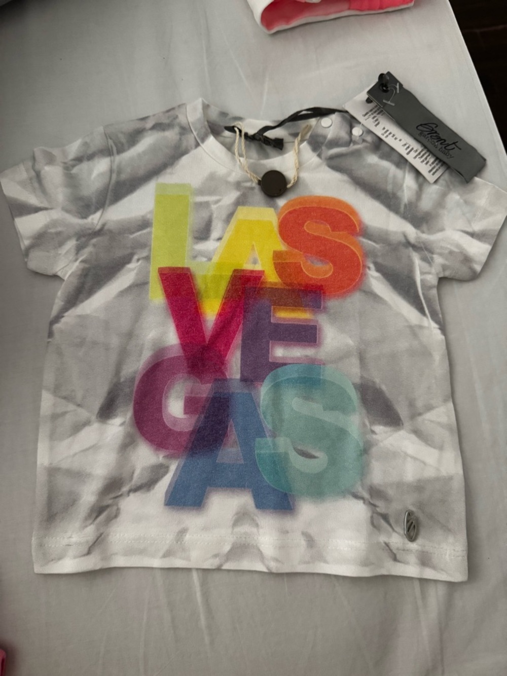 Gant White Tie-Dye Kids LAS VEGAS Graphic Tee